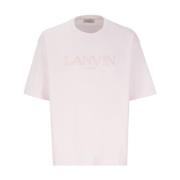 Roze Katoenen T-shirt met Borduursel Lanvin , Pink , Heren