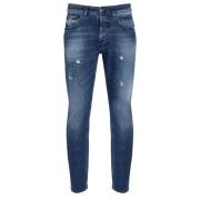 Midnight Blue Carrot Fit Denim Jeans Dondup , Blue , Heren