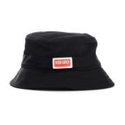 Zwarte Logo Bucket Hat met Rode en Witte Voorkant Kenzo , Black , Here...