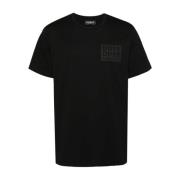 Zwarte Logo Print T-shirts en Polos Dondup , Black , Heren
