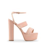 Luxe Velvet Wraparound Strap Sandalen Made in Italia , Pink , Dames