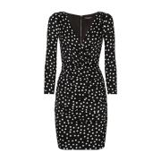 Zwarte polkadot jurk met gedrapeerd detail Dolce & Gabbana , Black , D...