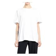 Wit Puff Logo T-Shirt met Gebonden Hals Alexander Wang , White , Dames