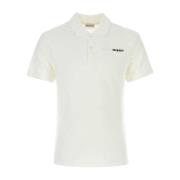 Witte Piquet Polo Shirt Alexander McQueen , White , Heren