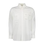 Klassiek overhemd met lange mouwen en meerdere zakken Fendi , White , ...
