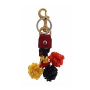 Multicolor Raffia Leren Sleutelhanger met Metalen Details Dolce & Gabb...