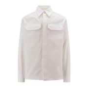 Katoenen shirt met witte band Jil Sander , White , Heren