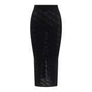 Zwarte rok met hoge taille en split aan de achterkant Dolce & Gabbana ...