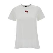 Witte Trapani T-Shirt Jersey Pinko , White , Dames