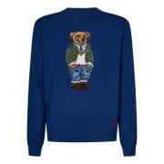Blauwe Sweaters met Polo Bear Design Polo Ralph Lauren , Blue , Heren