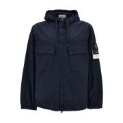 Blauwe Hoodie met Logo Patch Stone Island , Blue , Heren