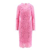 Roze V-Hals Jurk Dolce & Gabbana , Pink , Dames