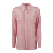 Barok Print Formele Overhemden Versace , Pink , Dames