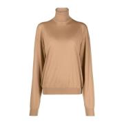 Wollen Coltrui met Hoge Hals voor Dames Saint Laurent , Brown , Dames