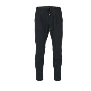 Zwarte katoenen broek met elastische tailleband Cruna , Black , Heren