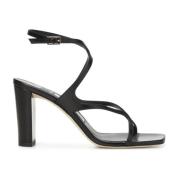 Zwarte Nappa Leren Sandalen met Dubbele Band Jimmy Choo , Black , Dame...