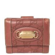 Pre-owned Leather wallets Gucci Vintage , Pink , Dames