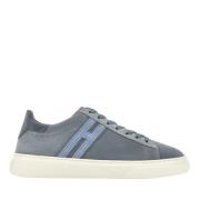 Lichtblauwe Suède Sneakers met H Detail Hogan , Blue , Heren