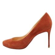 Pre-owned Suede heels Christian Louboutin Pre-owned , Brown , Dames