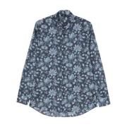 Navyblauw Kasjmierprint Overhemd Etro , Blue , Heren