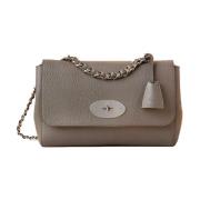 Medium Lily Charcoal Leren Handtas Mulberry , Gray , Dames