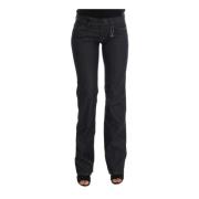 Donkerblauwe Classic Fit Flared Jeans Costume National , Blue , Dames