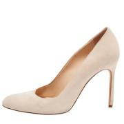 Pre-owned Suede heels Manolo Blahnik Pre-owned , Beige , Dames
