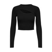 Peek-a-Boo Pullover Only , Black , Dames