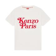 Vintage Stijl T-shirt Samenwerking Kenzo , White , Dames
