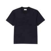 Katoenen T-Shirt Lacoste , Black , Heren
