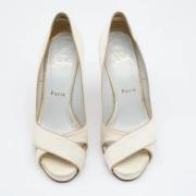 Pre-owned Satin heels Christian Louboutin Pre-owned , White , Dames