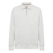 Half Zip Sweatshirt Van Biologisch Katoenmengsel Boggi Milano , White ...