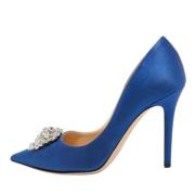 Pre-owned Satin heels Jimmy Choo Pre-owned , Blue , Dames