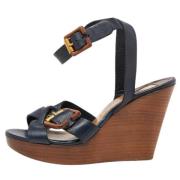 Pre-owned Leather sandals Chloé Pre-owned , Blue , Dames