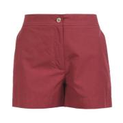 Katoenen shorts met elastische taille en knoopsluiting Ottod'Ame , Red...