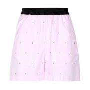 Roze shorts met hoge taille en strass-steentjes Msgm , Pink , Dames