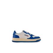 Witte/Blauwe Leren Lage Sneakers Autry , Multicolor , Heren