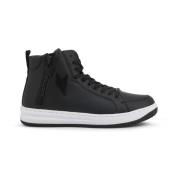 Metalen Eyelet Rits Sneakers Emporio Armani EA7 , Black , Heren