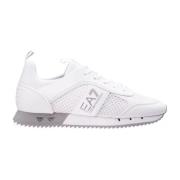 Witte Heren Sneakers met Logo Emporio Armani EA7 , White , Heren