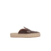 Bruine Leren Mule Flatform Sandalen JW Anderson , Brown , Heren