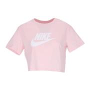 Iconische Crop Tee Atmosfeer/Wit Nike , Pink , Dames