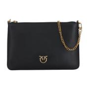 Zwarte clutch tas met Love Birds Diamond Cut plaat Pinko , Black , Dam...