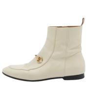 Pre-owned Leather boots Gucci Vintage , Beige , Dames
