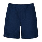 Katoenen Badstof Shorts Prada , Blue , Heren
