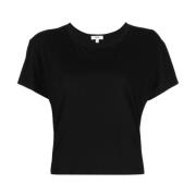 Katoenen T-shirt met ronde hals Agolde , Black , Dames