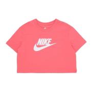 Essential Crop Icon Tee Nike , Pink , Dames