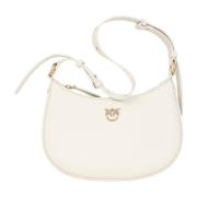 Mini Love Bag Half Moon in witte zijde Pinko , White , Dames