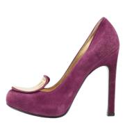 Pre-owned Suede heels Yves Saint Laurent Vintage , Purple , Dames