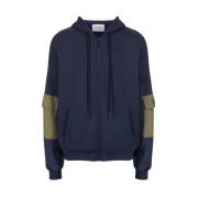 Blauwe hoodie met logo Iceberg , Blue , Heren