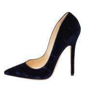Pre-owned Velvet heels Jimmy Choo Pre-owned , Blue , Dames